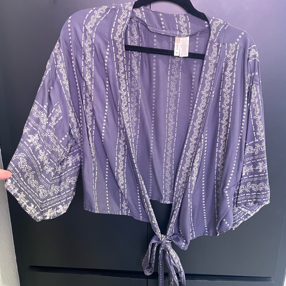 Japna blue Kimono with White Designs